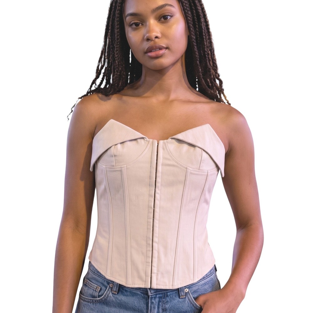 Mars The Label Corset Top 12 Tan Boned Neutral Luxury Festival Summer Party Chic